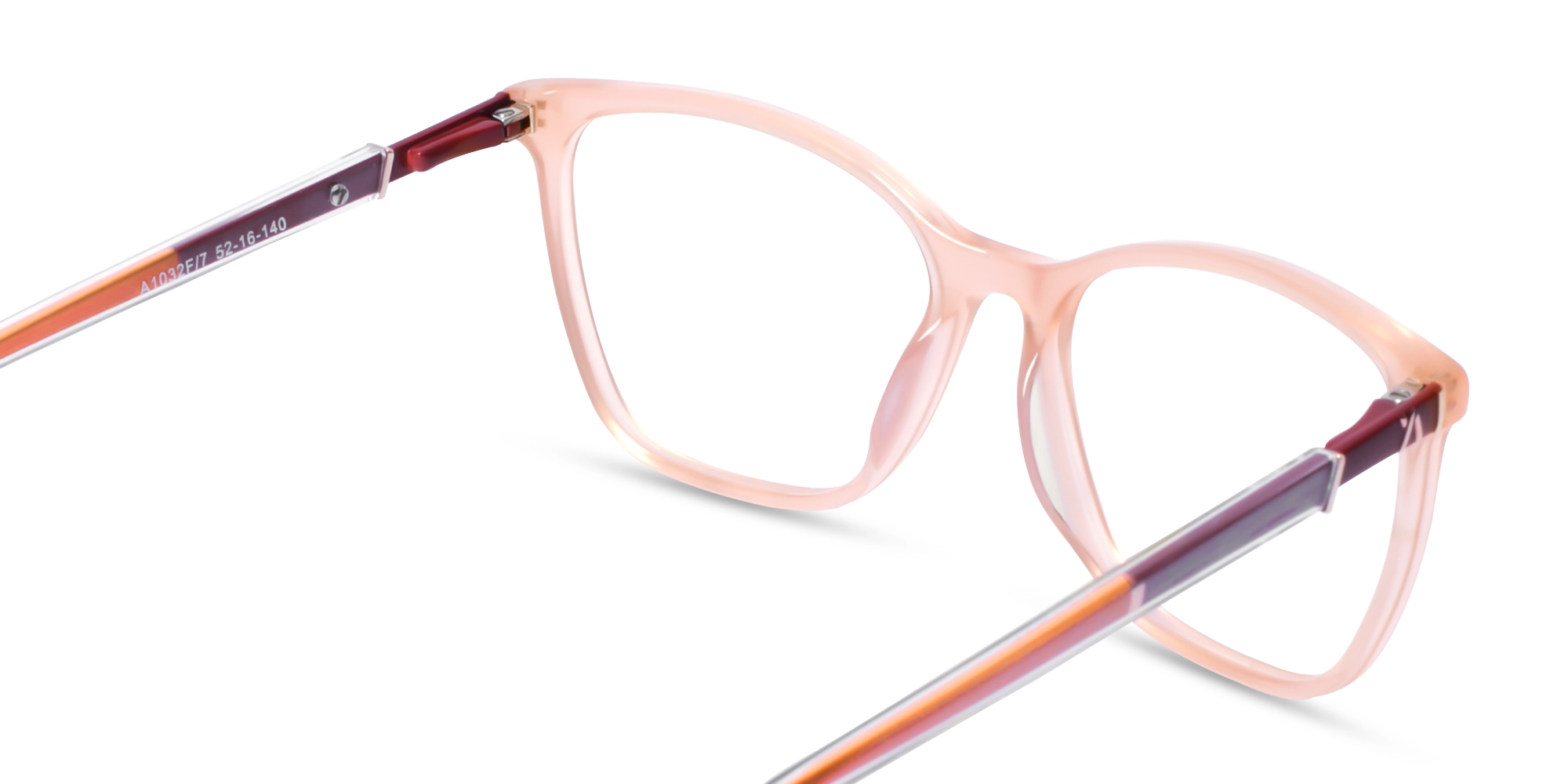 Pastel Peach Square Cateye Sunglasses 5