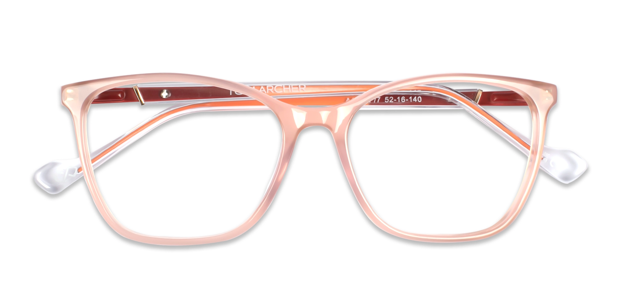 Pastel Peach Square Cateye Sunglasses 6