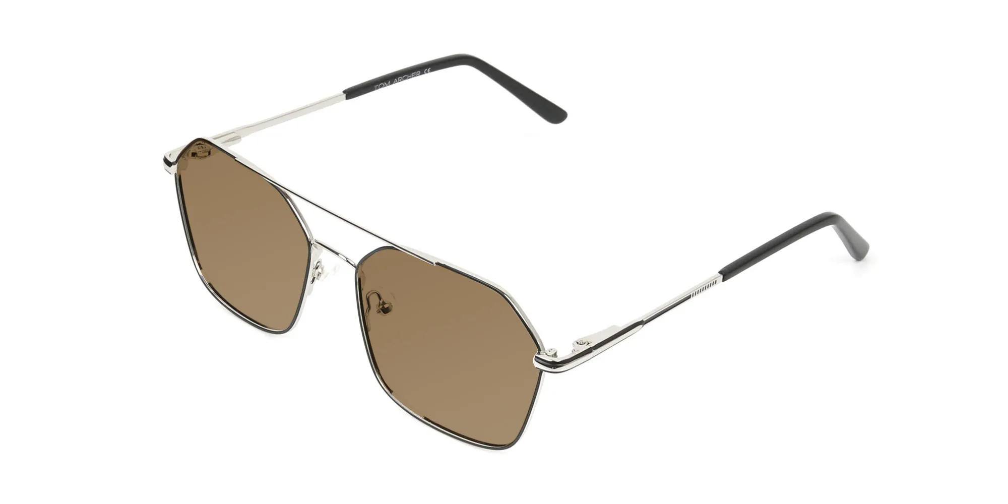 ultralight-silver-black-geomatric-pilot-brown-tinted-sunglasses-2