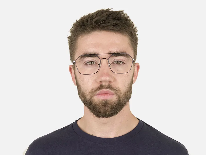 Geometric Pilot Dark Grey Gunmetal Spectacles - 2