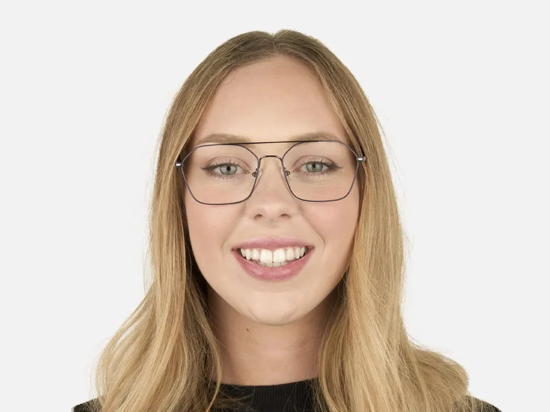 Geometric Pilot Dark Grey Gunmetal Spectacles - 2