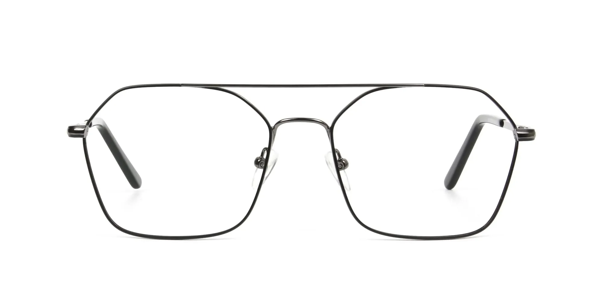 Geometric Pilot Black Gunmetal Spectacles - 2