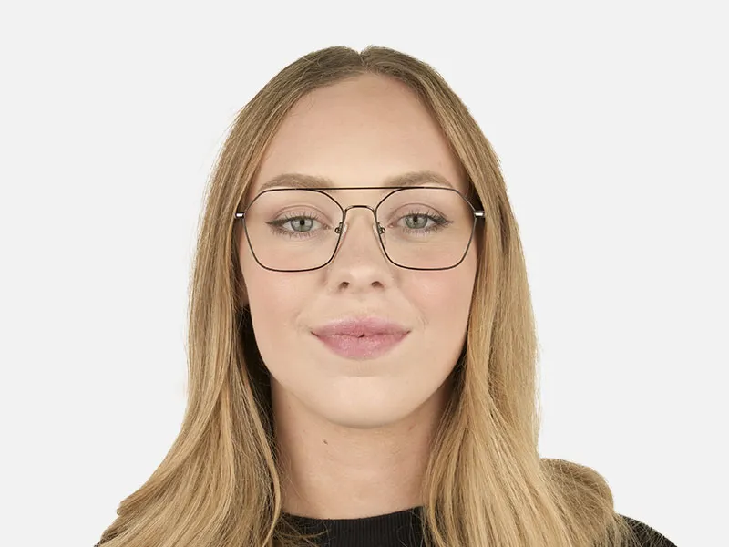 Geometric Pilot Black Gunmetal Spectacles - 2