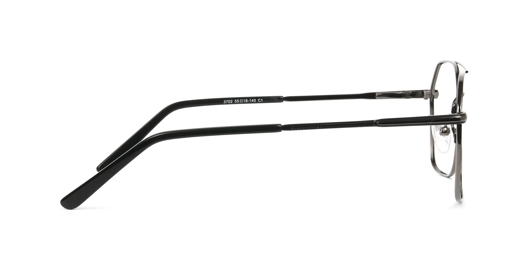 Geometric Pilot Black Gunmetal Spectacles - 2
