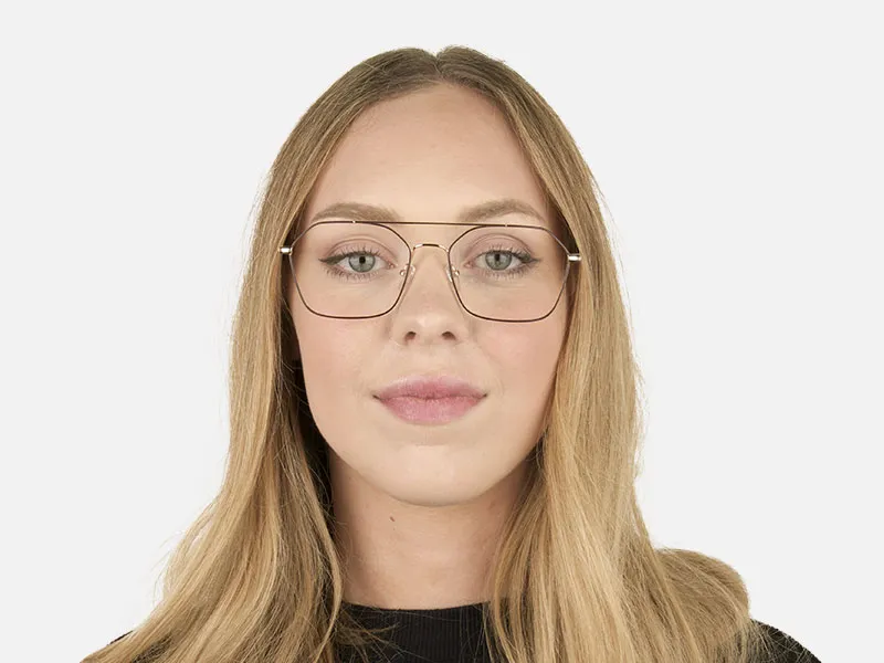 Geometric Pilot Brown & Gold Spectacles - 2