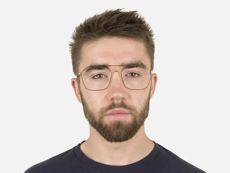 Geometric Pilot Brown & Gold Spectacles - 2