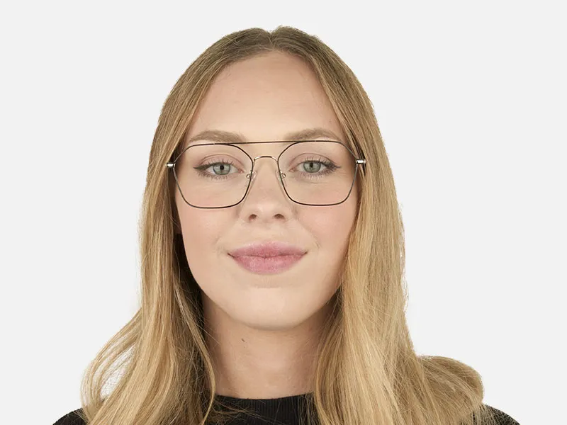 Geometric Pilot Black & Silver Spectacles - 2 