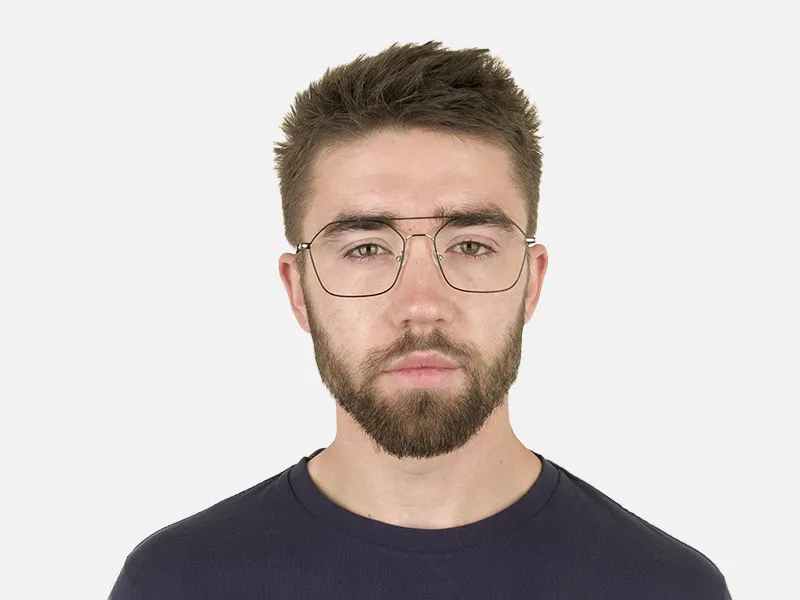 Geometric Pilot Black & Silver Spectacles - 2 