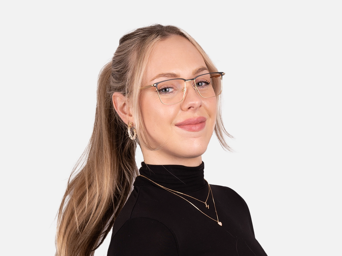 Gold And Black Glasses-52