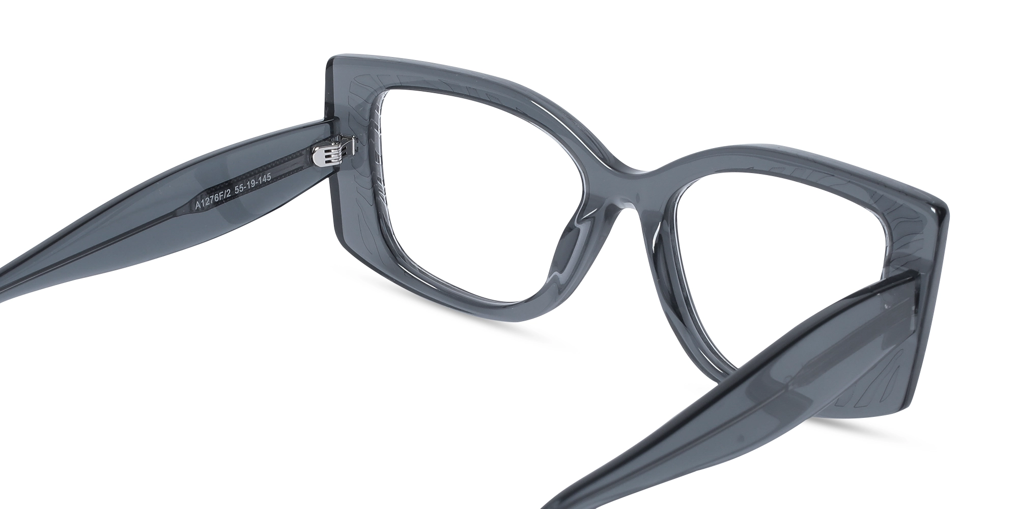 Crystal Charcoal Grey Oversized Eyeglasses-5