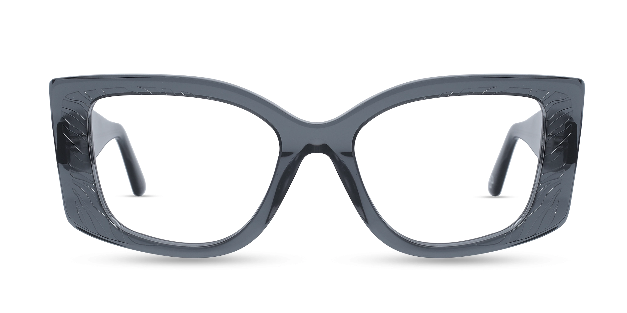 Crystal Charcoal Grey Oversized Eyeglasses-1
