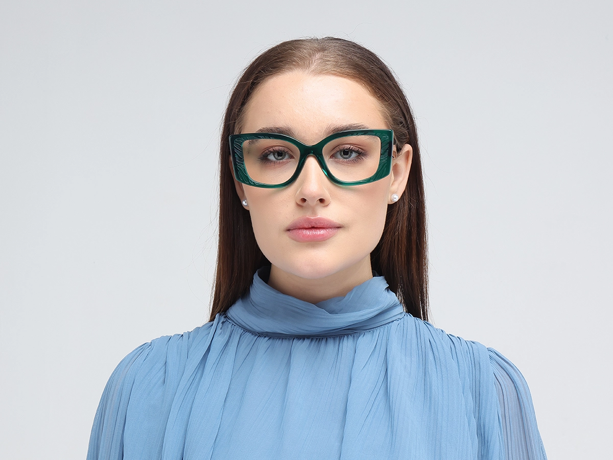 Emerald Green Oversized Eyeglasses-51