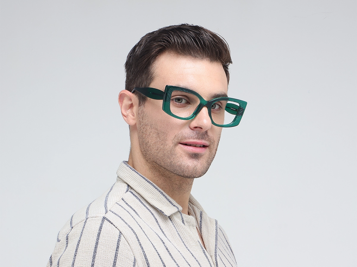 Emerald Green Oversized Eyeglasses-42