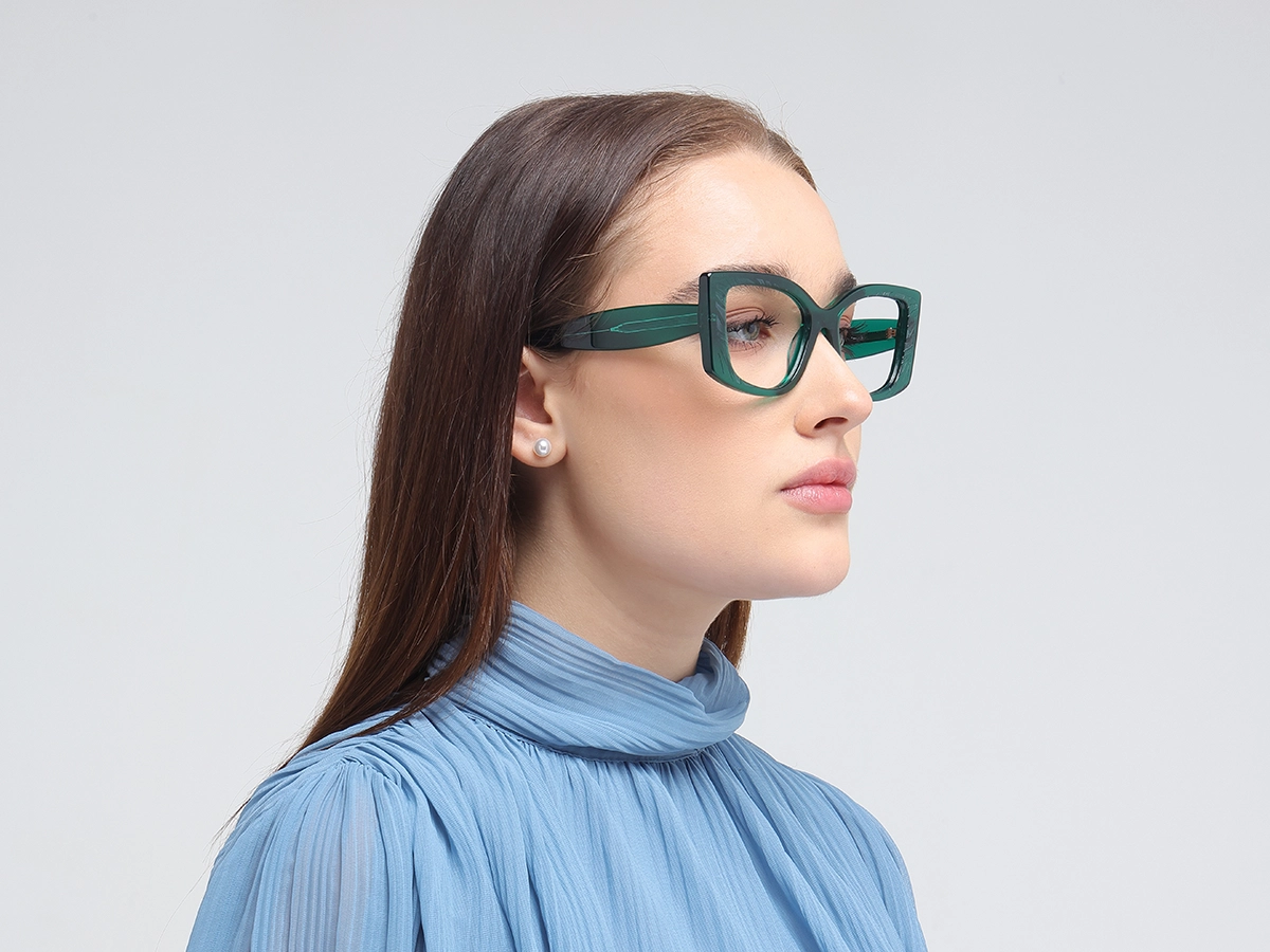 Emerald Green Oversized Eyeglasses-52