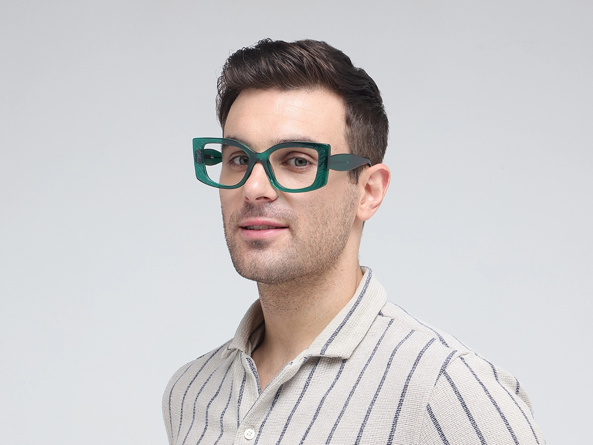 Emerald Green Oversized Eyeglasses-43