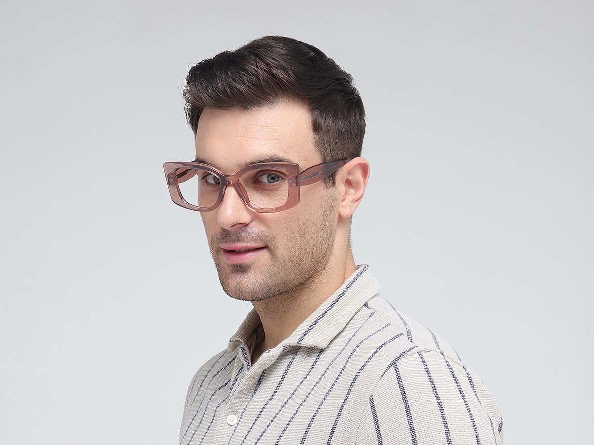Cozy Peach Oversized Eyeglasses-43