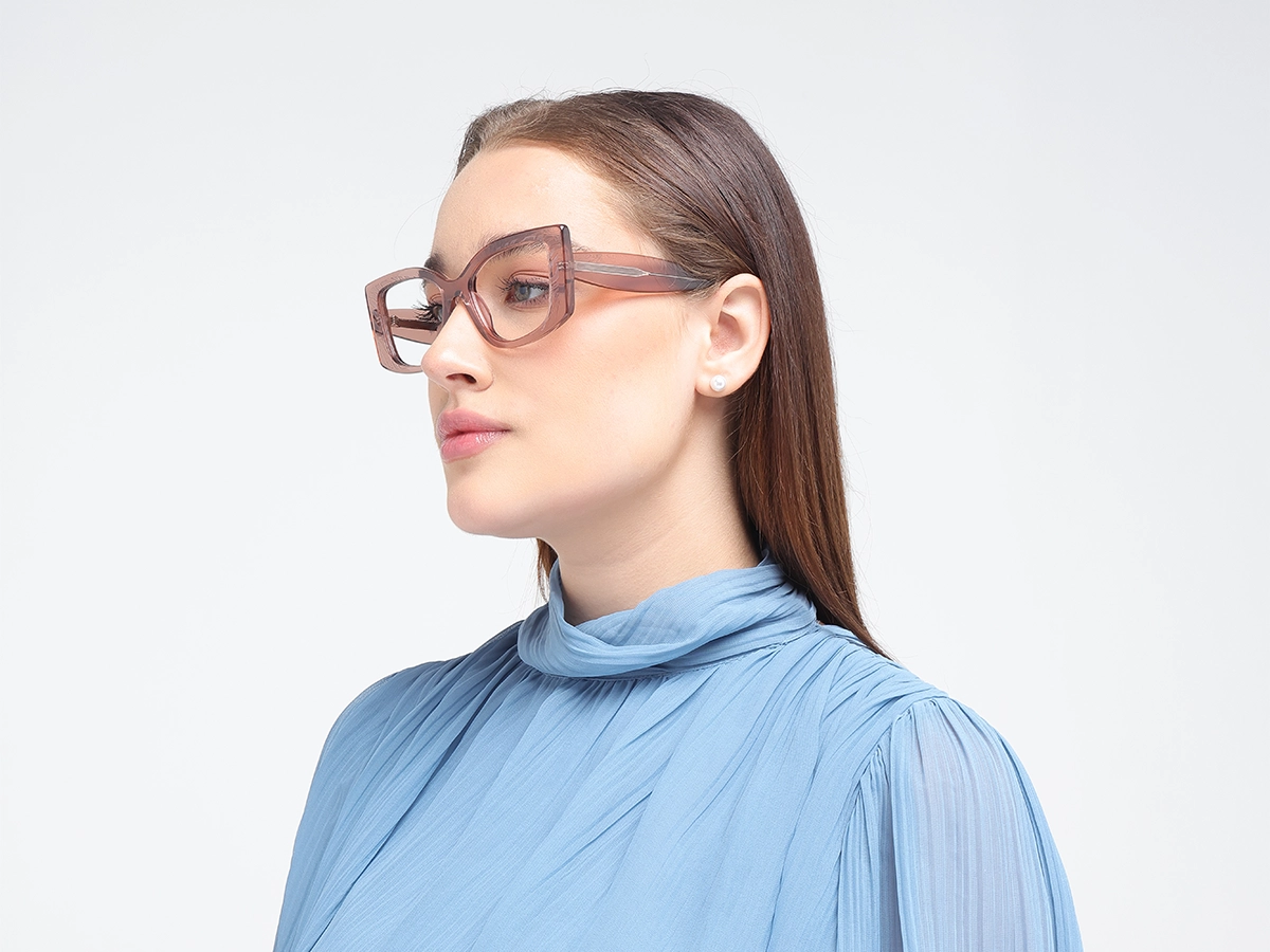 Cozy Peach Oversized Eyeglasses-53