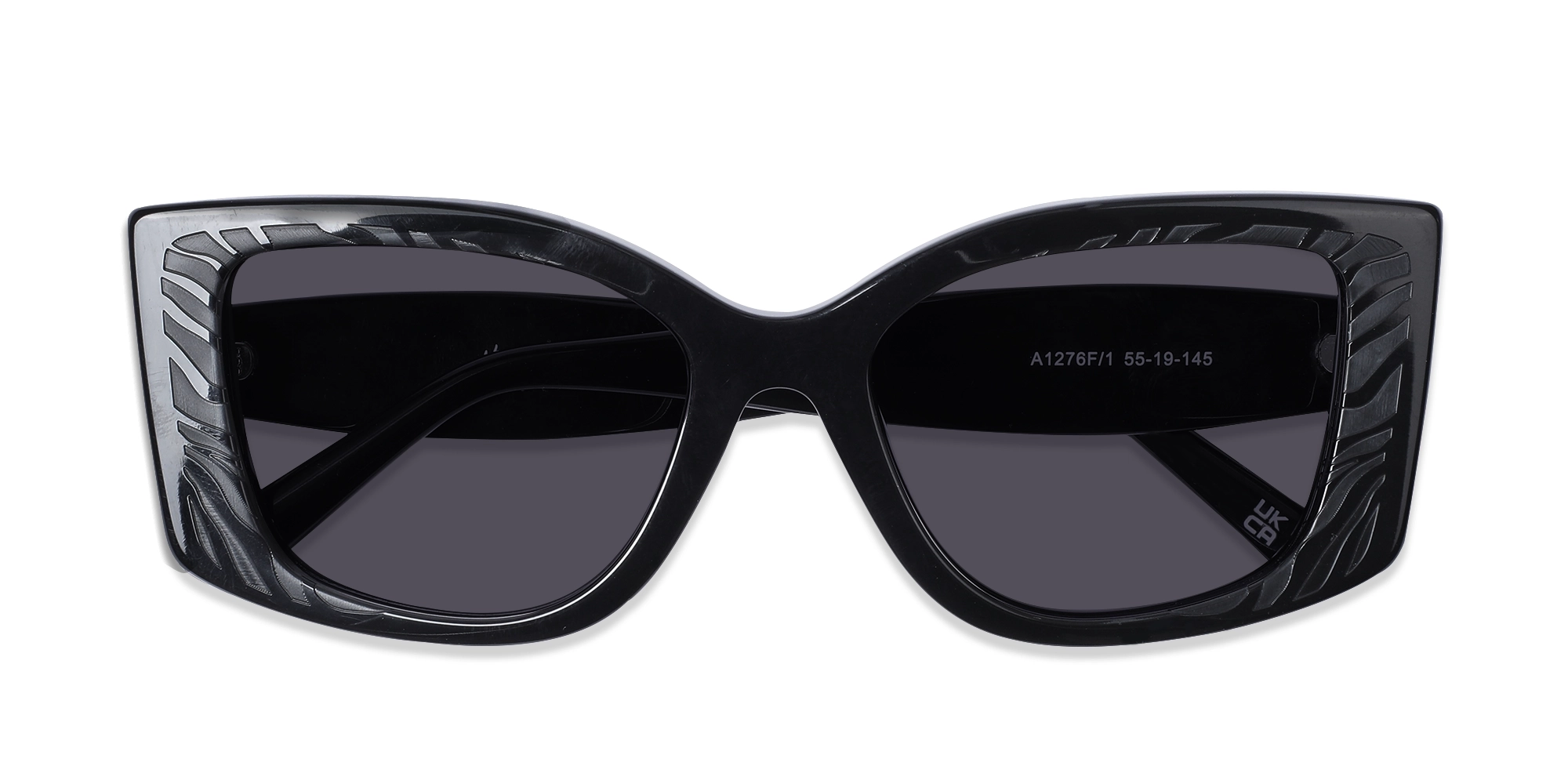 Black Frame With Dark Grey Tint Sunglasses-6
