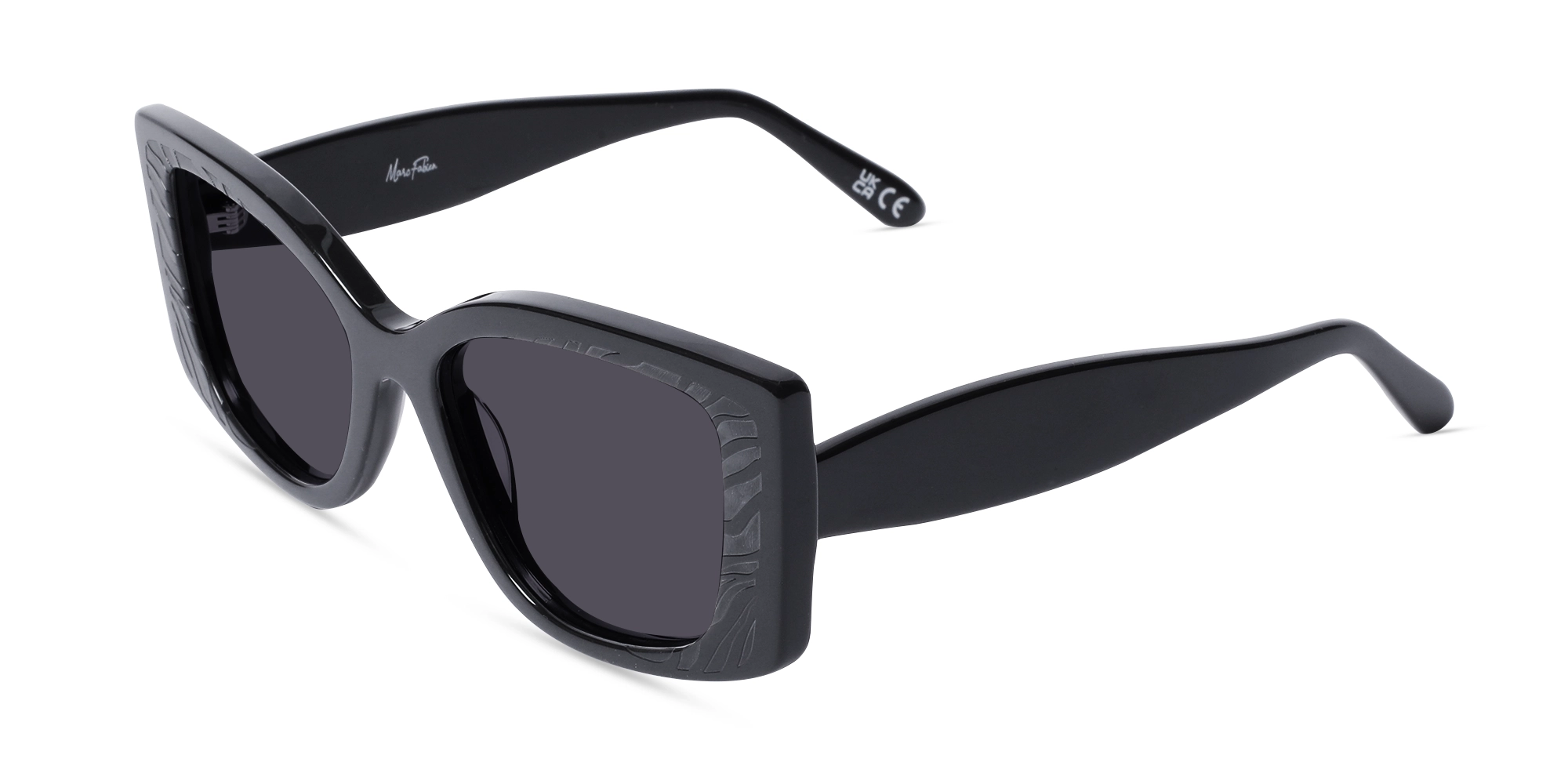 Black Frame With Dark Grey Tint Sunglasses-3