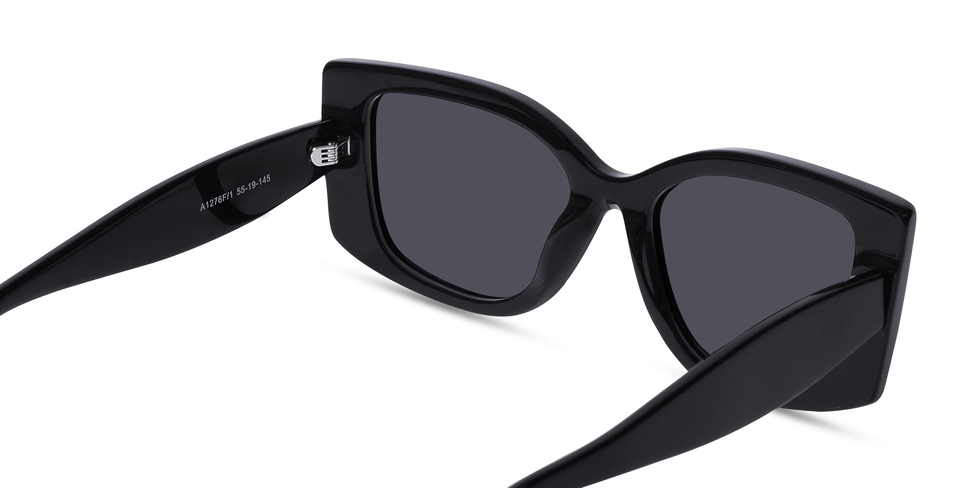 Black Frame With Dark Grey Tint Sunglasses-5