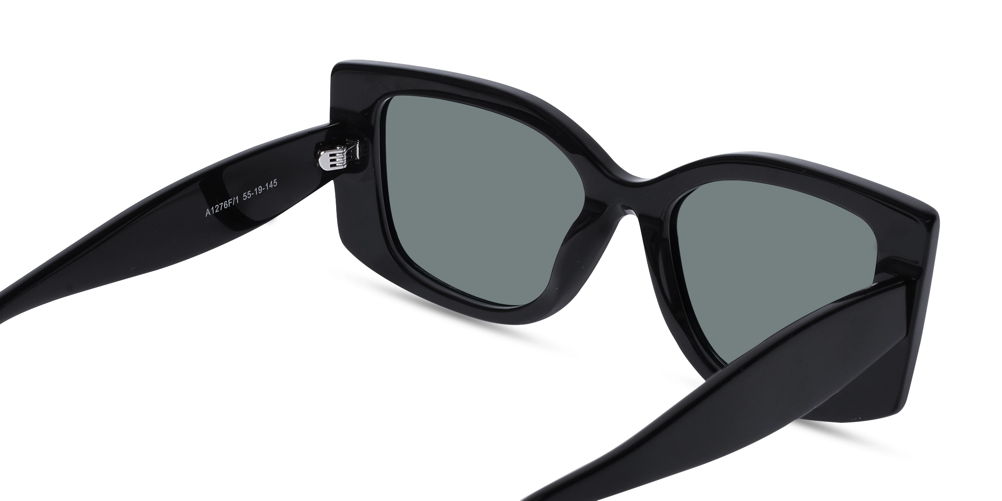 Black Frame With Greenish Grey Tint Sunglasses-5
