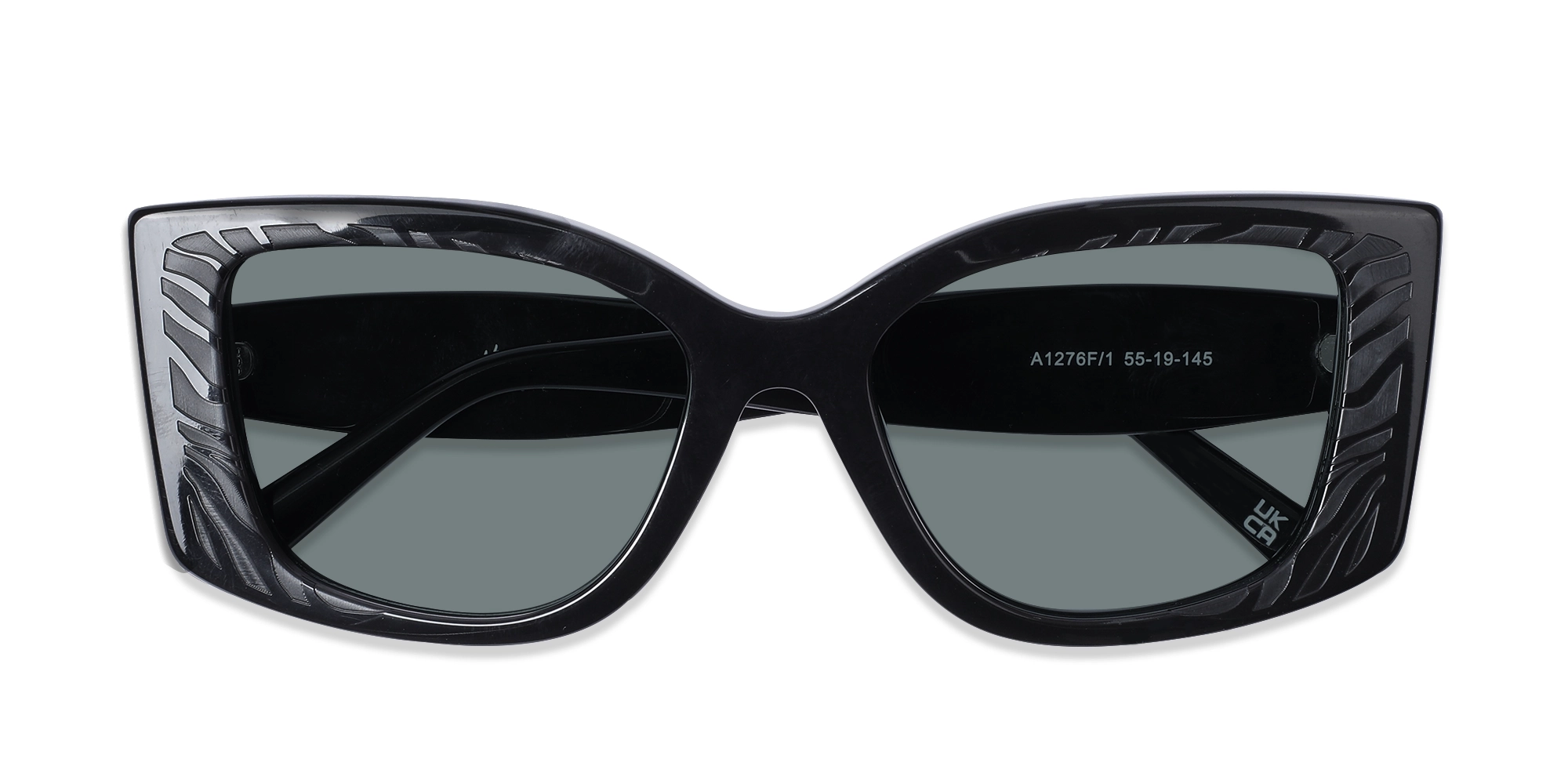 Black Frame With Greenish Grey Tint Sunglasses-6