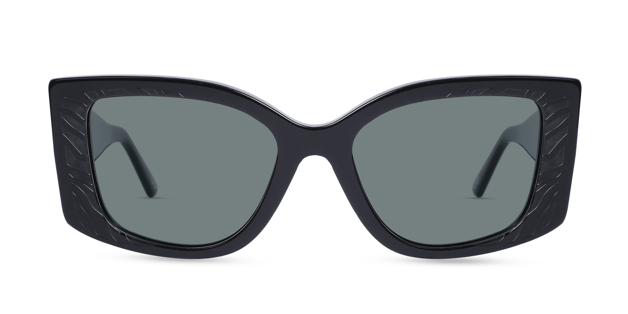 Black Frame With Greenish Grey Tint Sunglasses-1