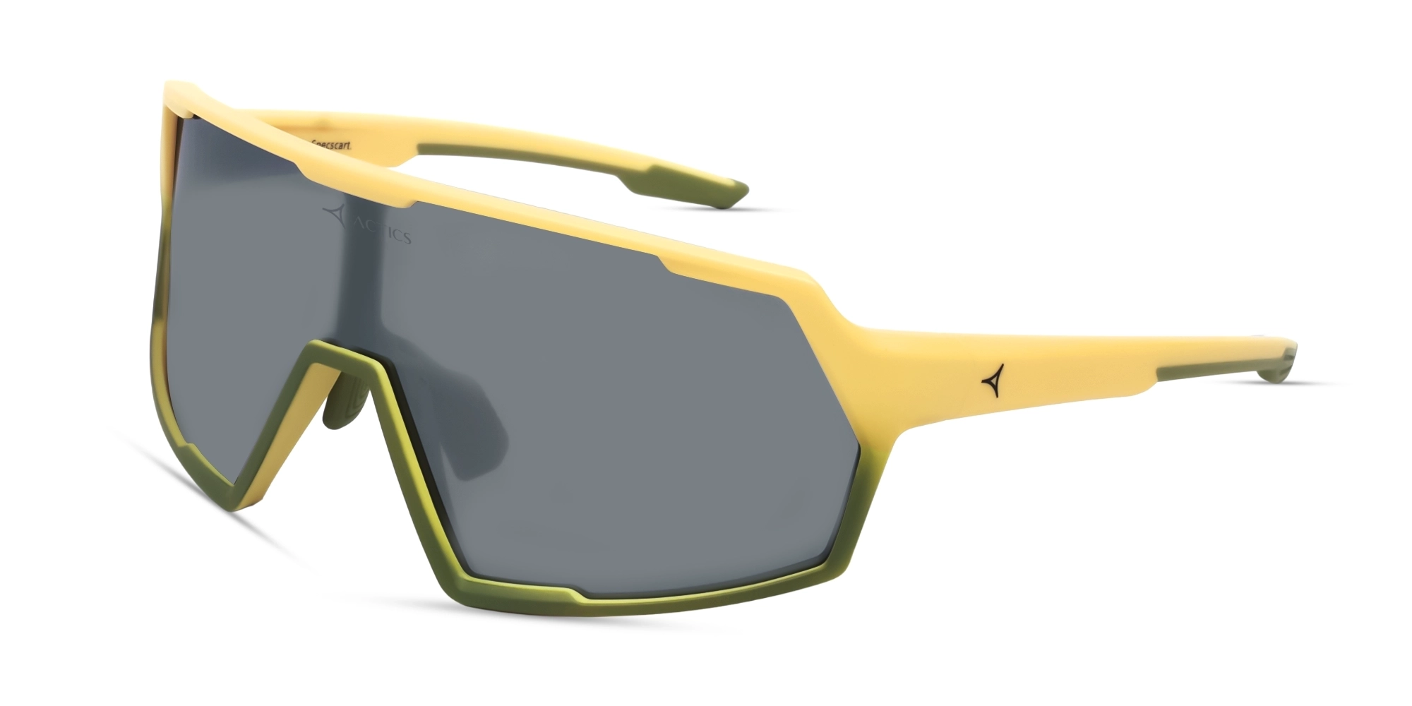Matte Yellow & Green Cylindrical Full-Rim Sports Sunglasses-7