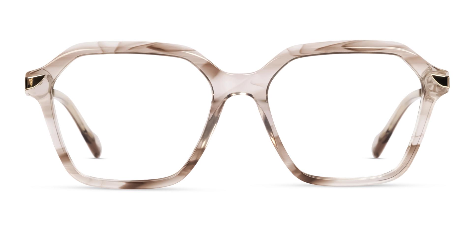 Brown Marble Square Acetate Fullrim Glasses