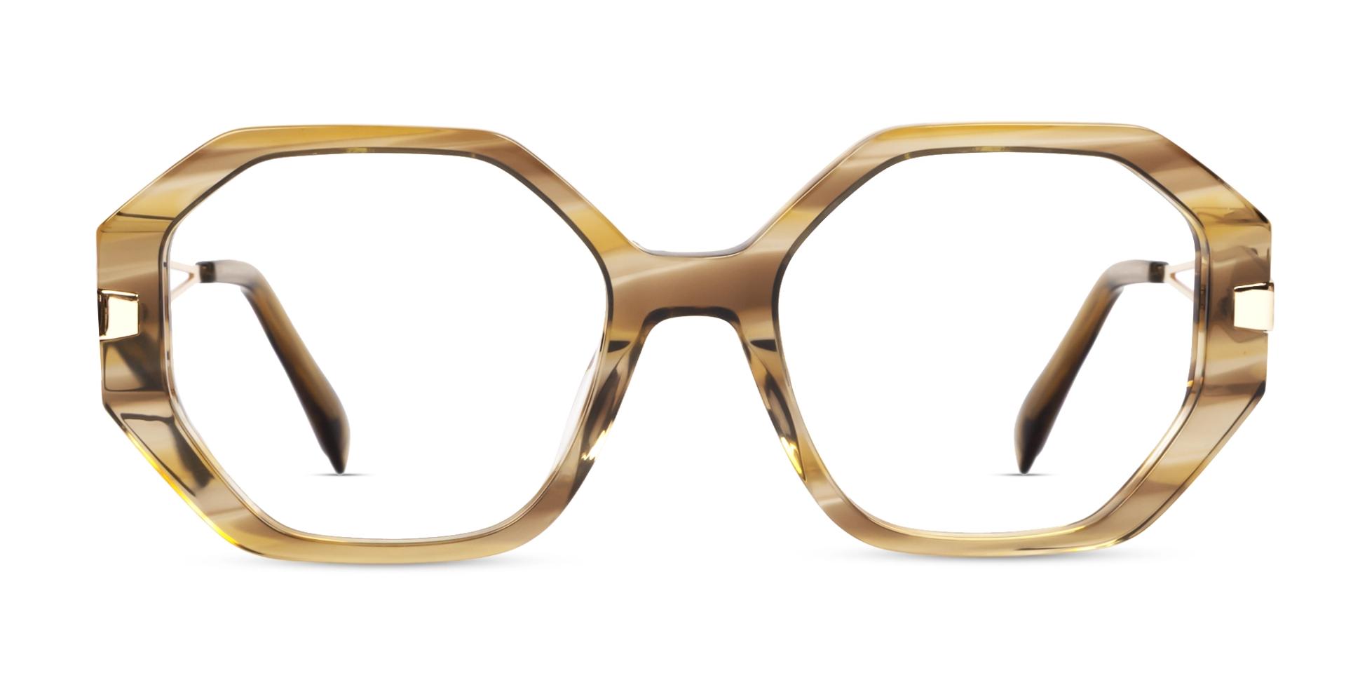 Clear Brown Gold Butterfly Fullrim Womens Glasses
