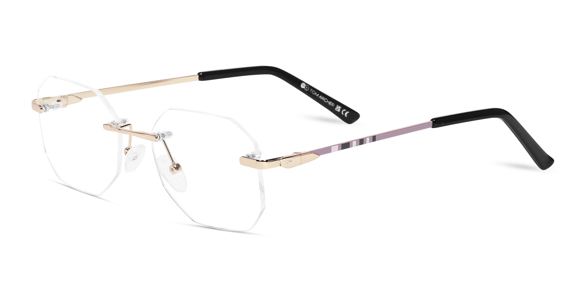 Gold Metal Geometric Glasses 3