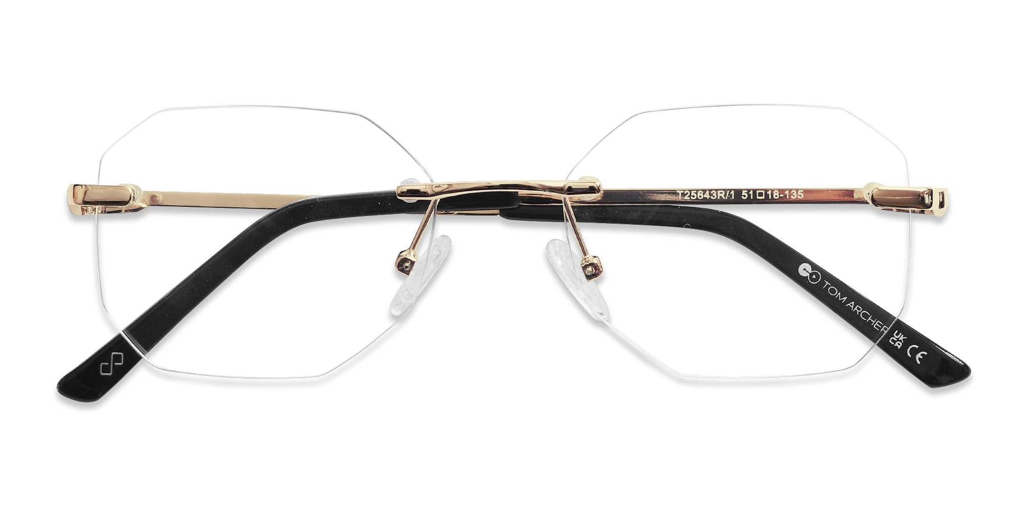 Gold Metal Geometric Glasses 6