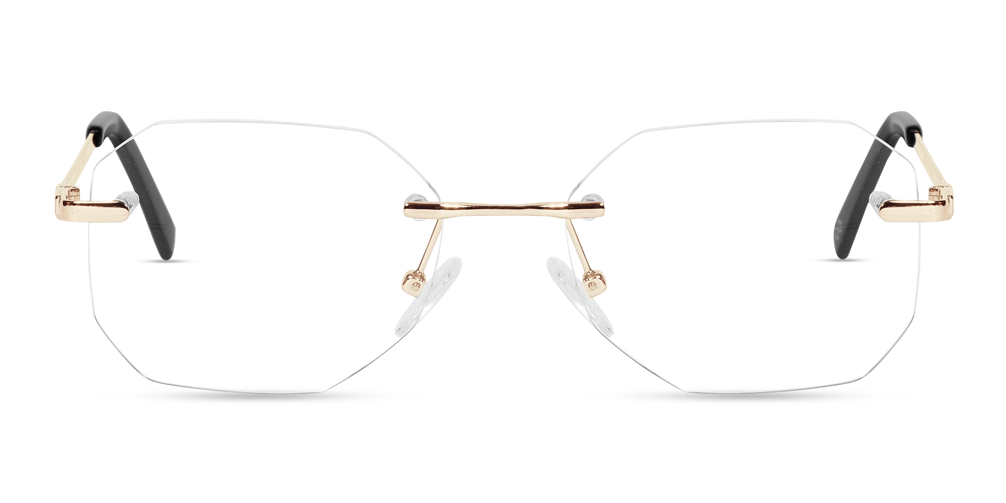 Gold Metal Geometric Glasses 1