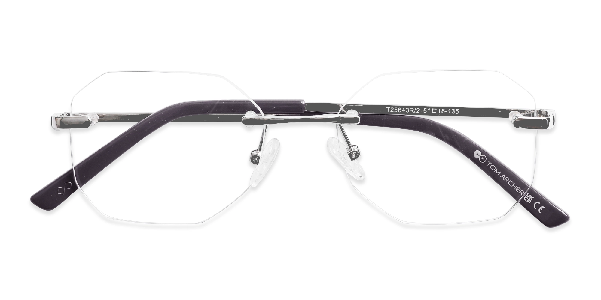 Silver Metal Geometric Rimless Glasses 6