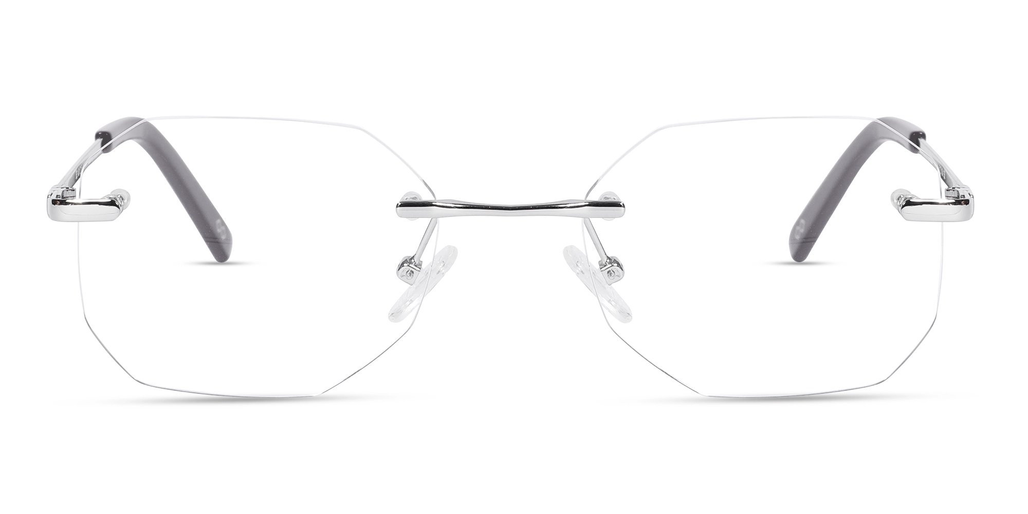 Silver Metal Geometric Rimless Glasses 1 Silver Metal Geometric Rimless Glasses 1