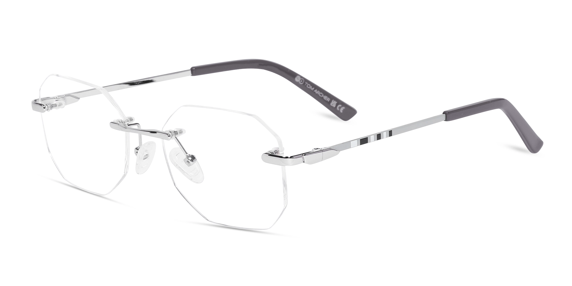 Silver Metal Geometric Rimless Glasses 3 Silver Metal Geometric Rimless Glasses 3