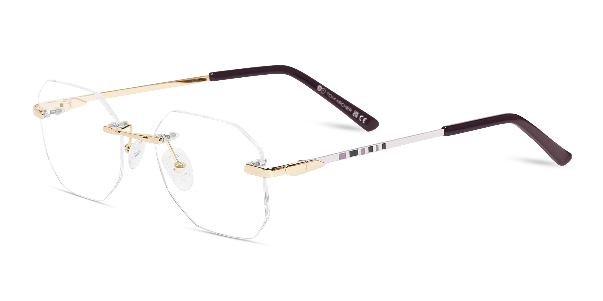 Champagne Gold Metal Rimless Glasses 3 Champagne Gold Metal Rimless Glasses 3