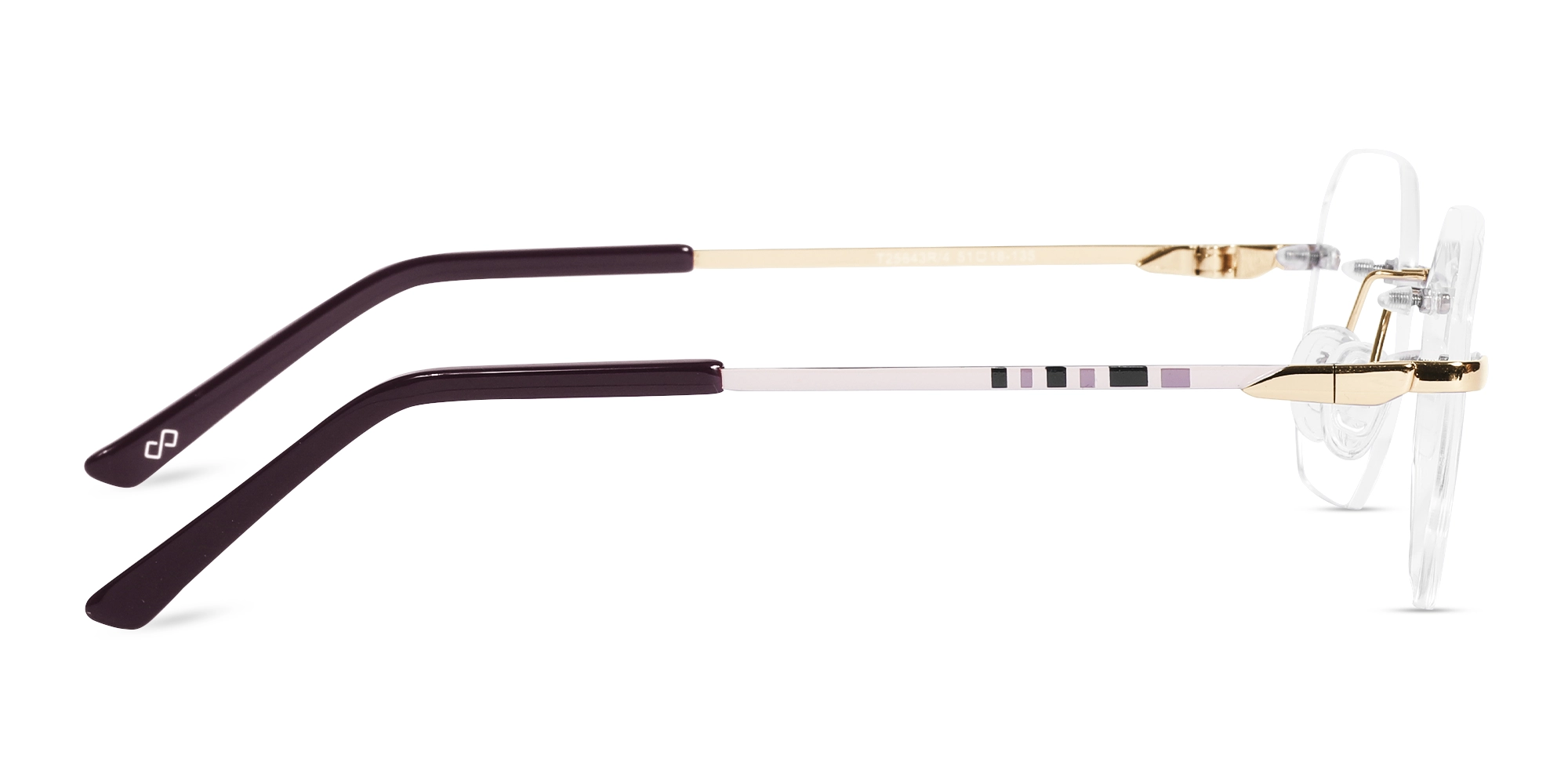Champagne Gold Metal Rimless Glasses 4