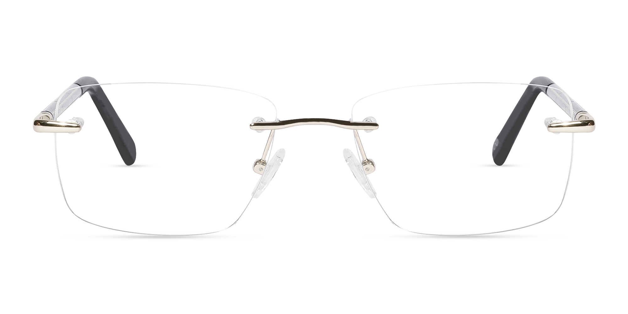 Champagne Gold Rimless Rectangle Glasses-1