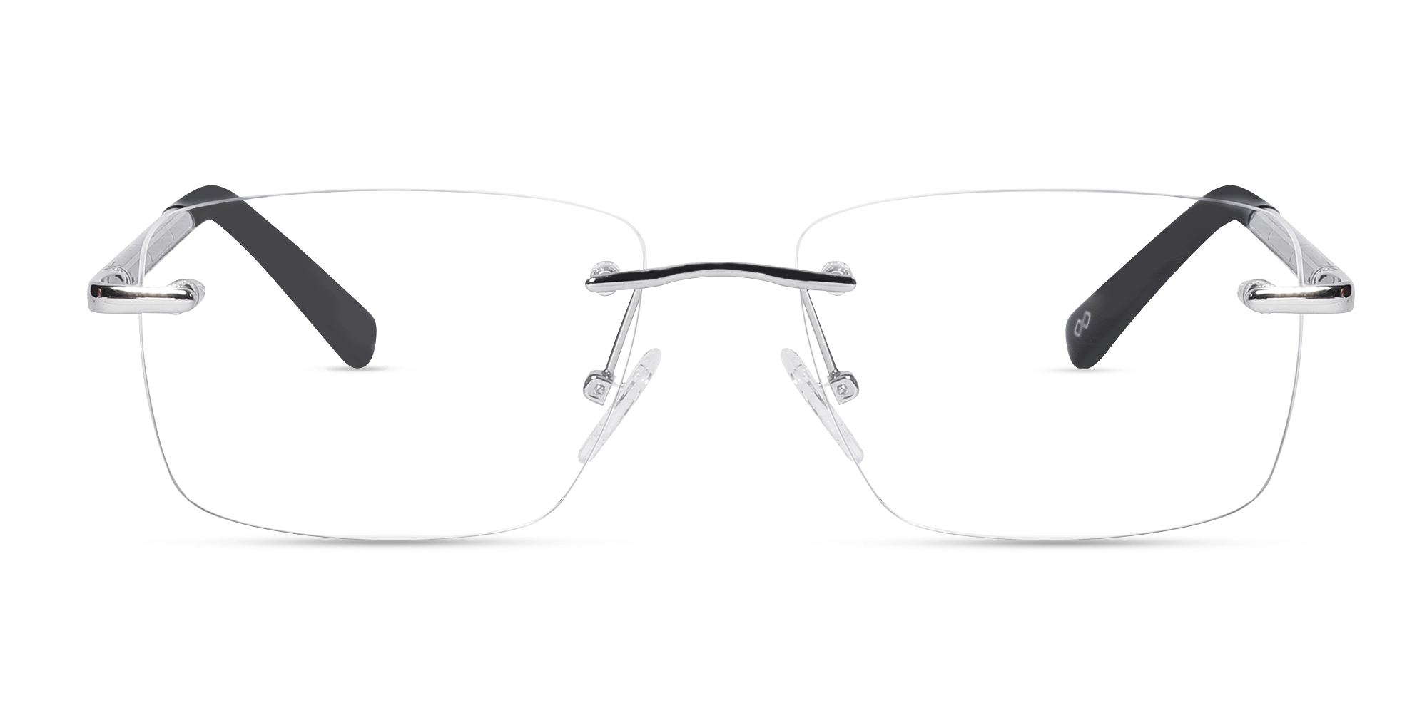 Silver Rimless Rectangle Eyeglasses-1 Silver Rimless Rectangle Eyeglasses-1