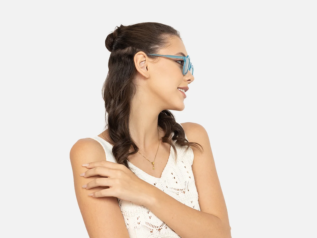 Blue Round Sunglasses-54