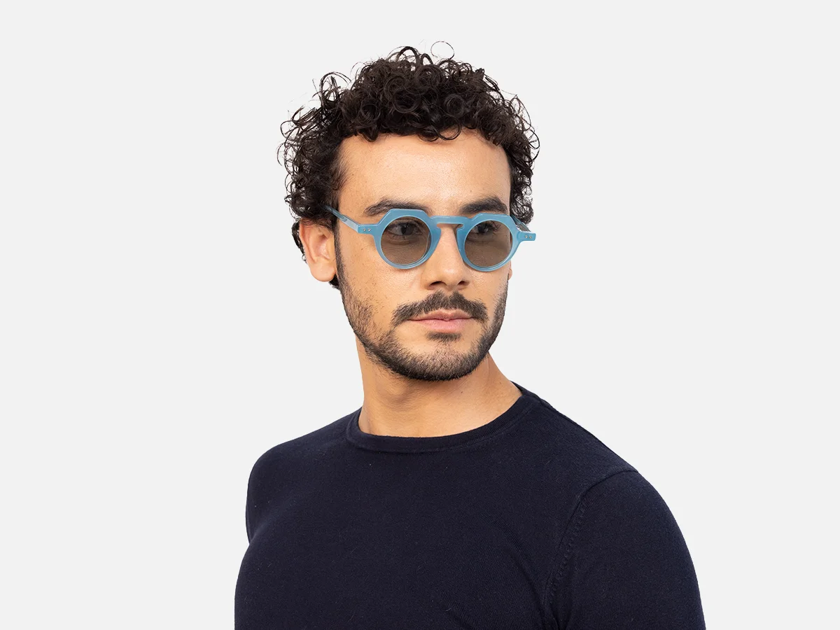Blue Round Sunglasses-43