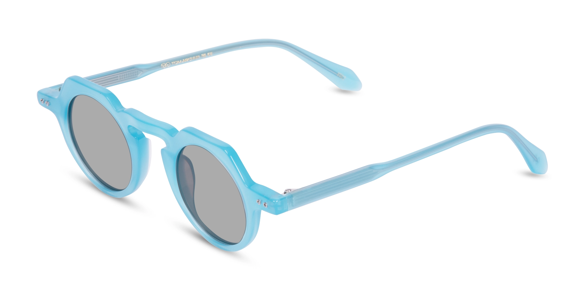 Blue Round Sunglasses-3