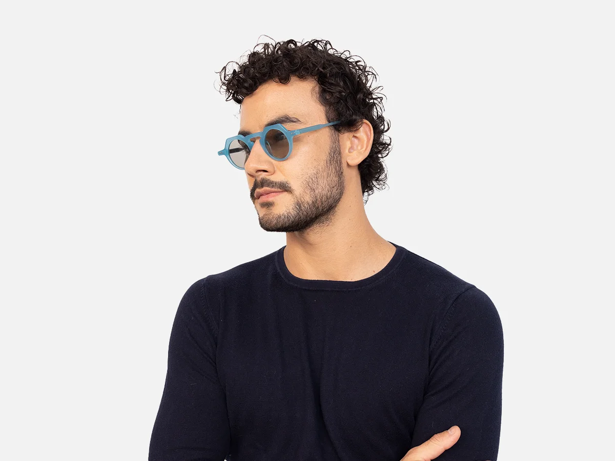 Blue Round Sunglasses-42