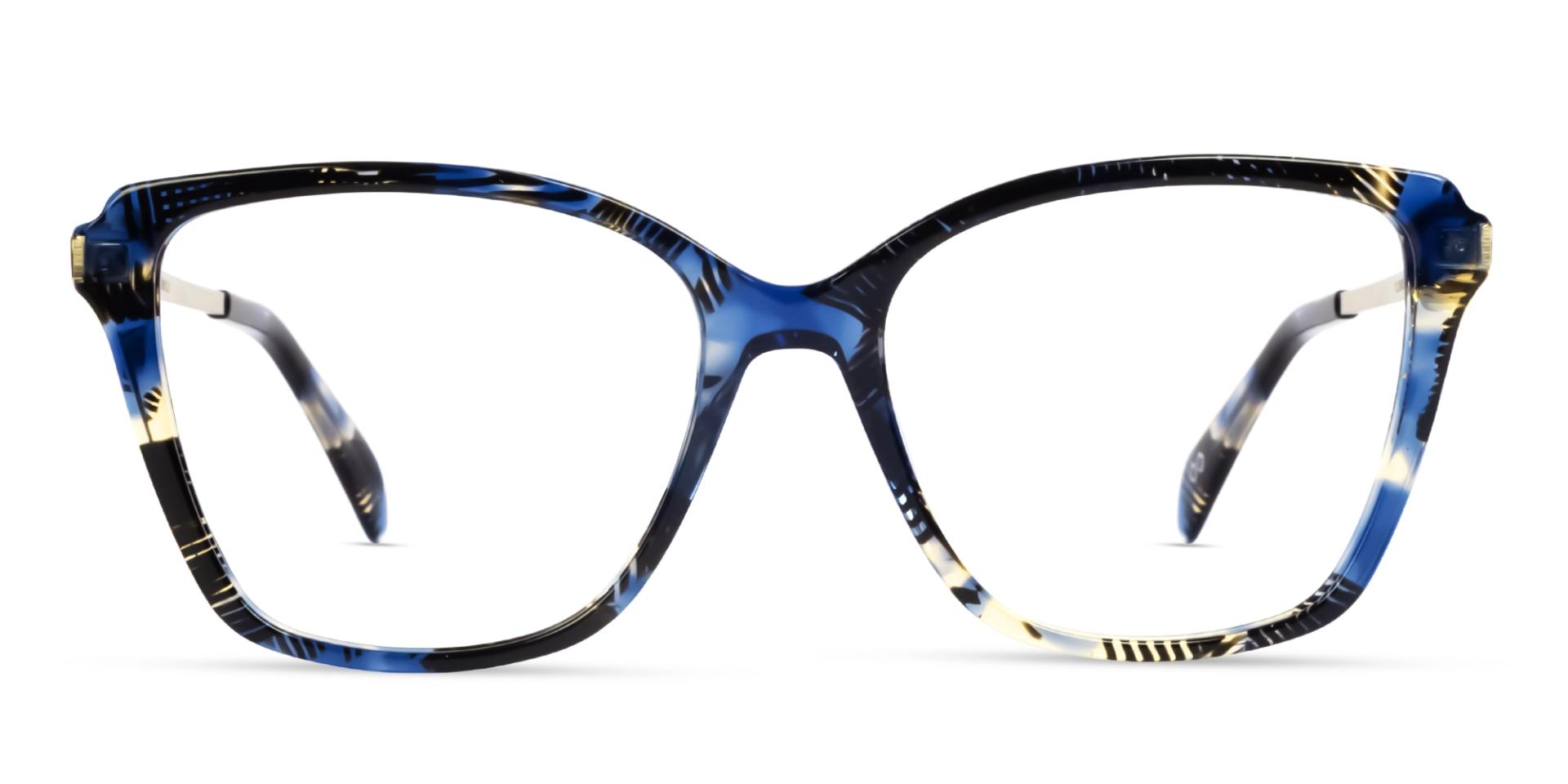 Crystal Blue Maze Square Butterfly Glasses
