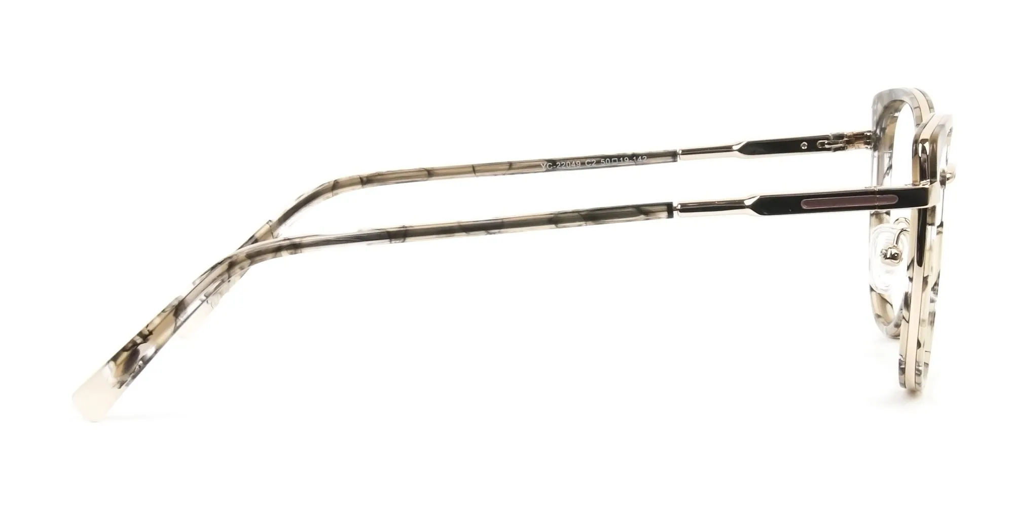 Amber Tortoise Cat-Eye Glasses in Round - 2