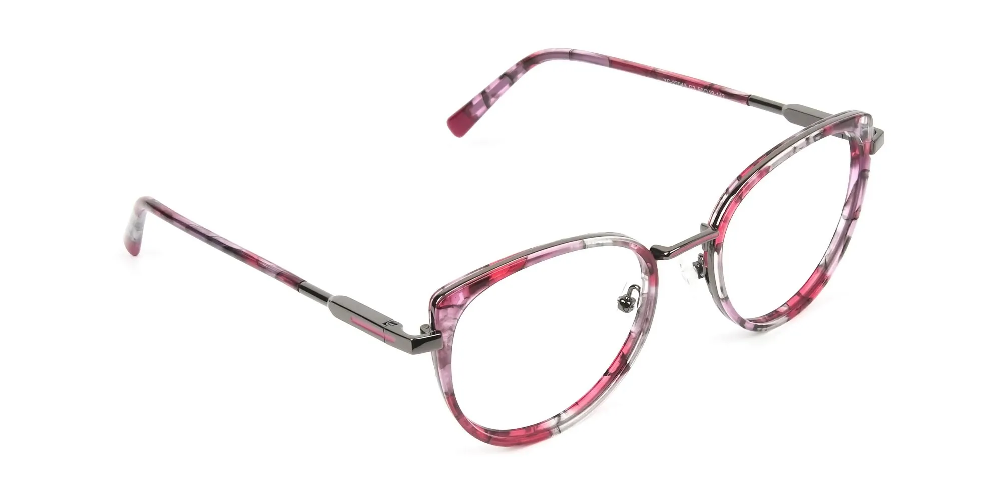 Red Tortoise Cat-Eye Glasses in Round - 2