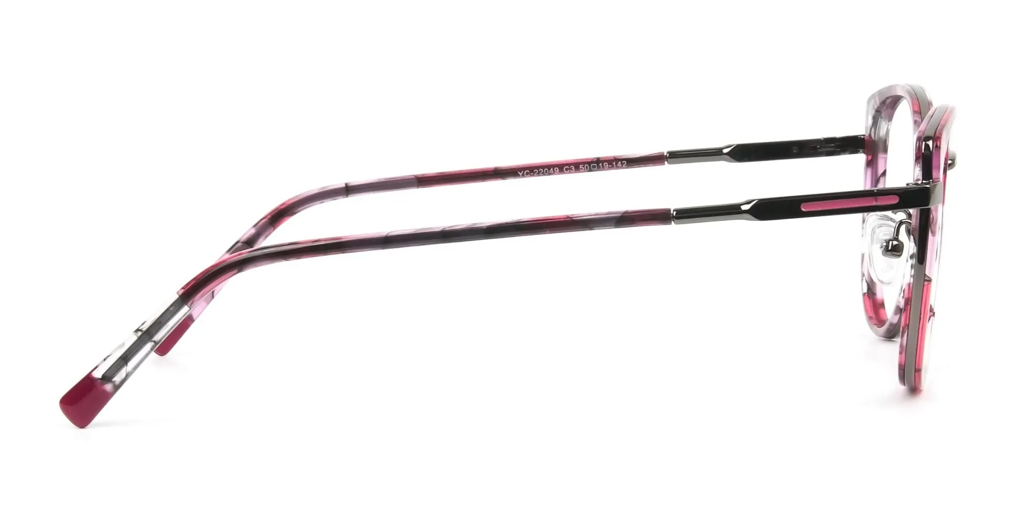 Red Tortoise Cat-Eye Glasses in Round - 2