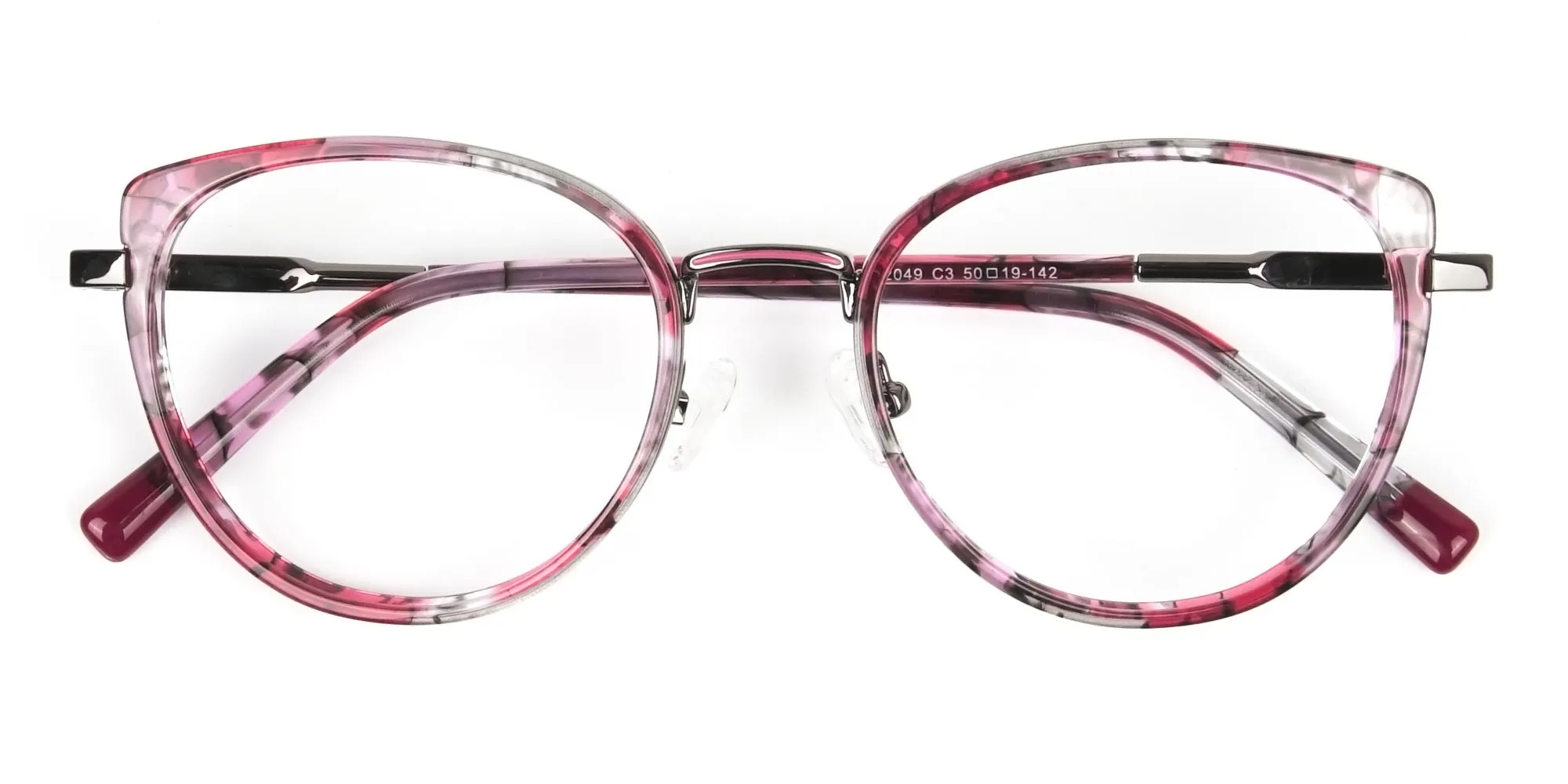 Red Tortoise Cat-Eye Glasses in Round - 2