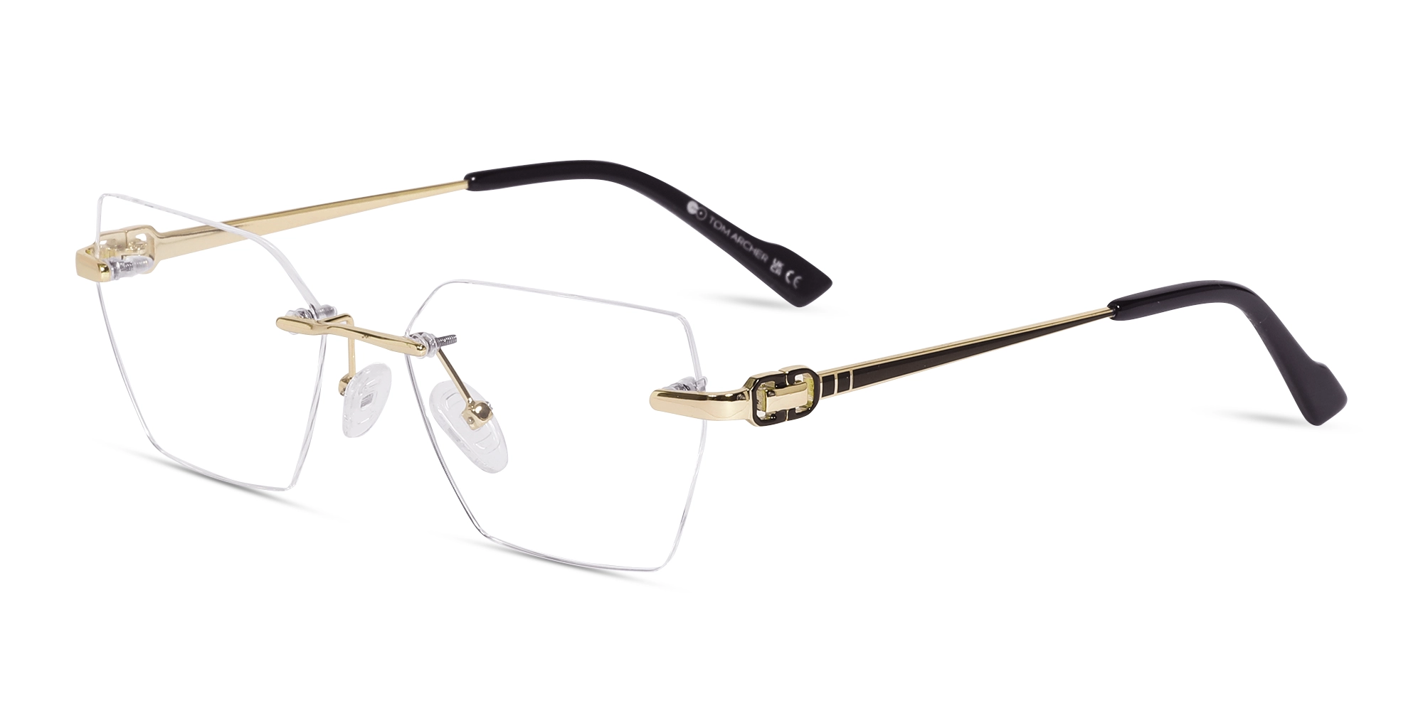 Gold Metal Half Rim Glasses 3